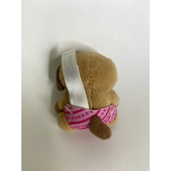 Tiny Tukkins Playset Replacement Puppy Dog Baby Pink Diaper Stuffed Animal Plush - Picture 3 of 4